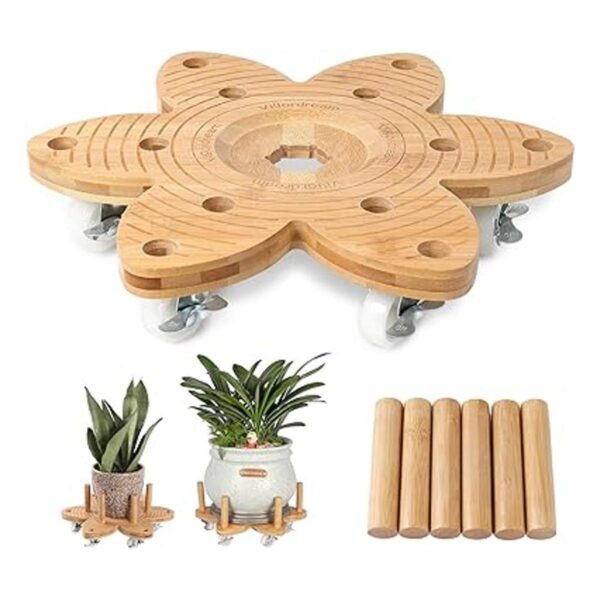Vigordream Cesta para plantas con ruedas de 14 pulgadas de_1