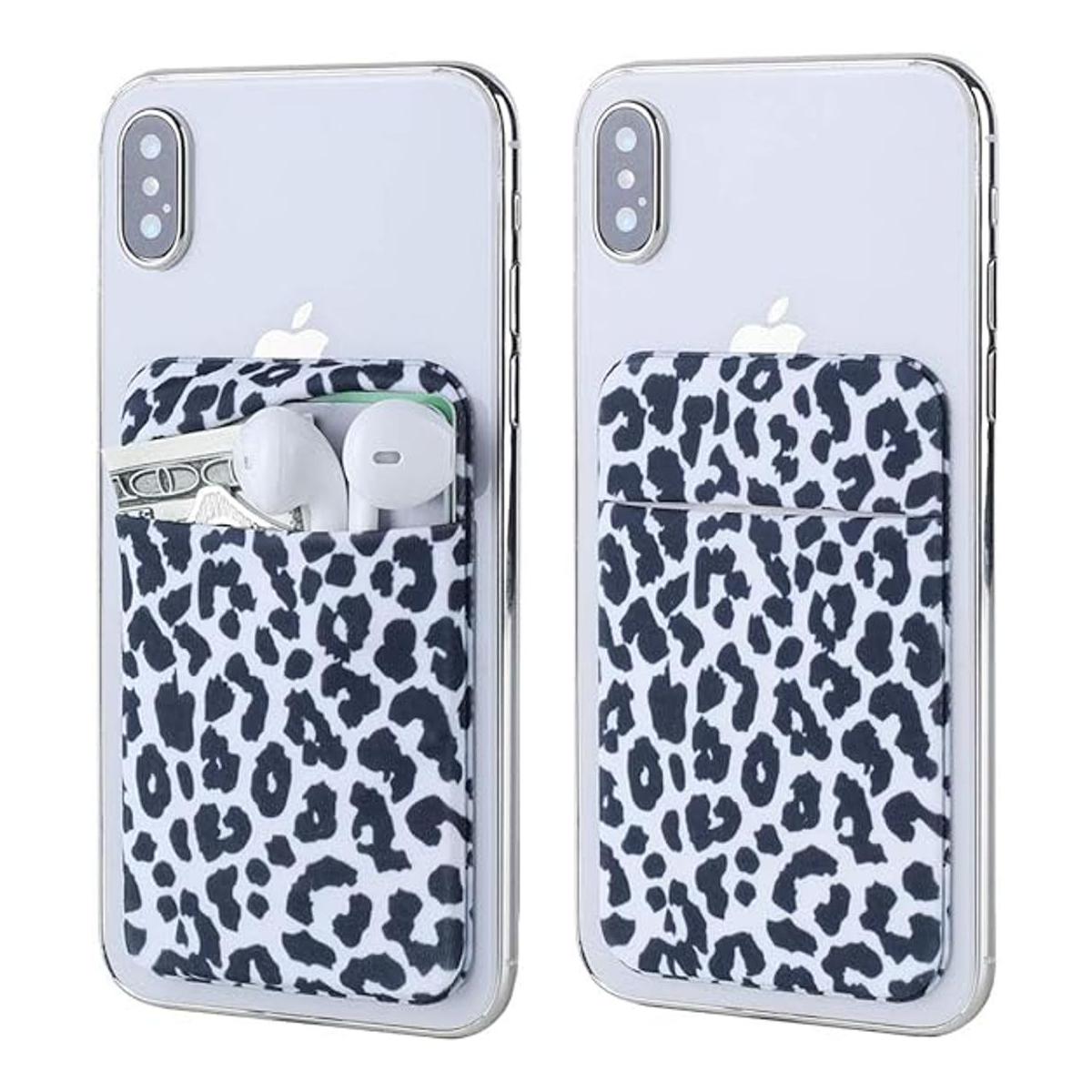 Paquete de 2 bolsillos adhesivos para teléfono celular