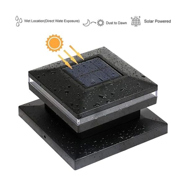 Viewsun Paquete de 8 luces solares para postes de valla al_5