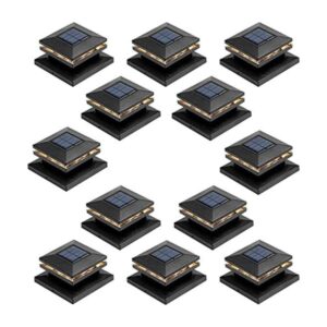 Viewsun Paquete de 12 luces solares para postes de cerca_1