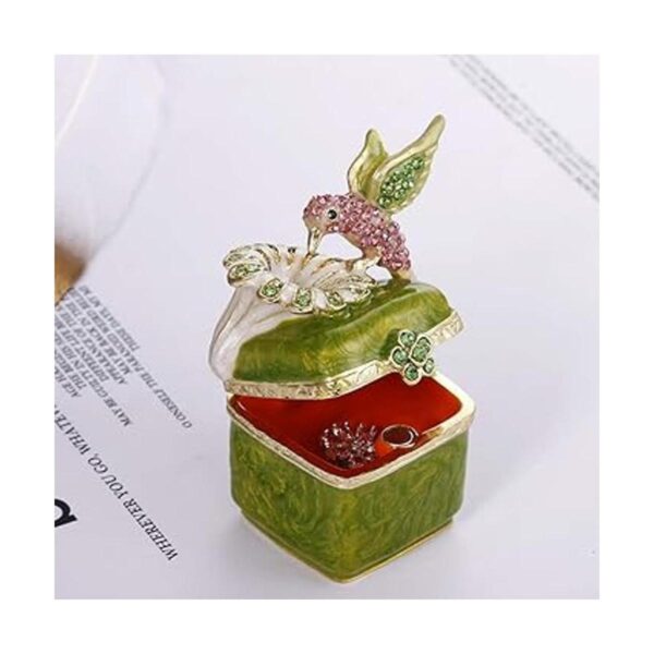 Caja de joyería de colibrí pintada a mano caja de joyería_3