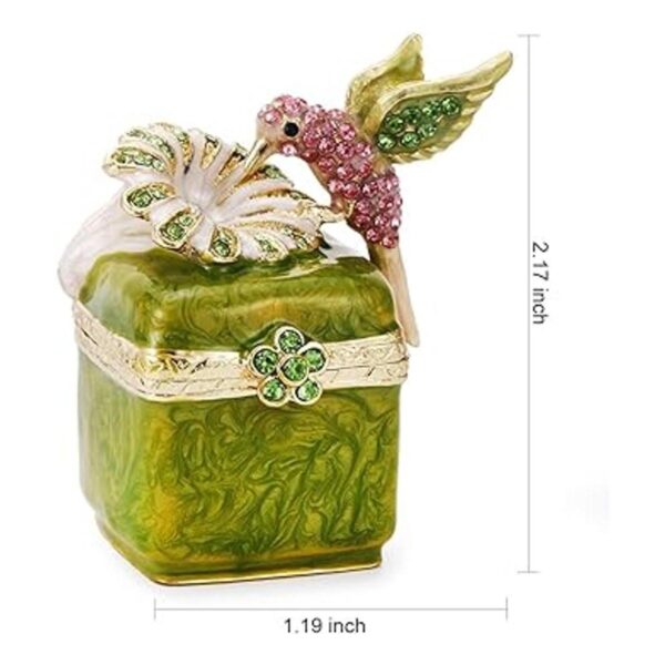 Caja de joyería de colibrí pintada a mano caja de joyería_2