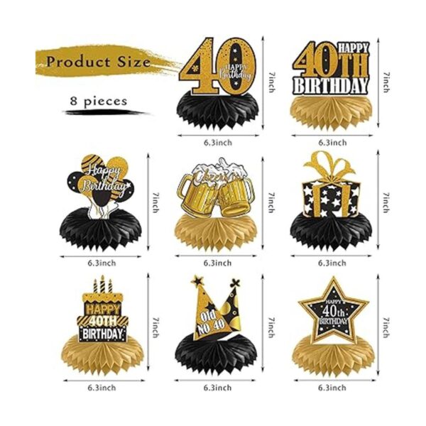 Centros de mesa para decoración de cumpleaños número 40_2