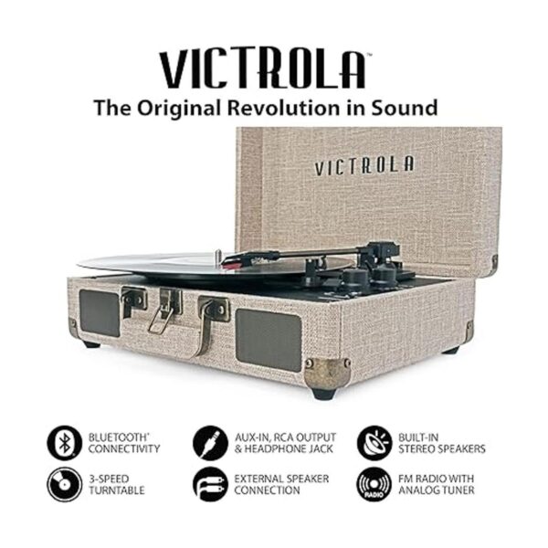 Victrola Reproductor de discos de maleta portátil_3