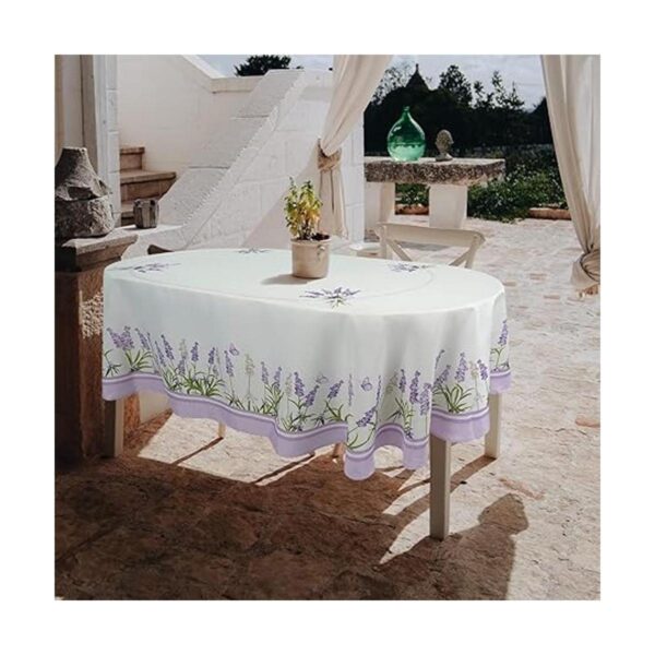 Mantel ovalado de lavanda de 60 x 84 pulgadas mantel_5