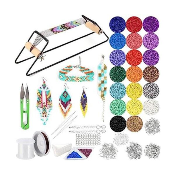 PP OPOUNT Kit de telar de cuentas de metal suministros de