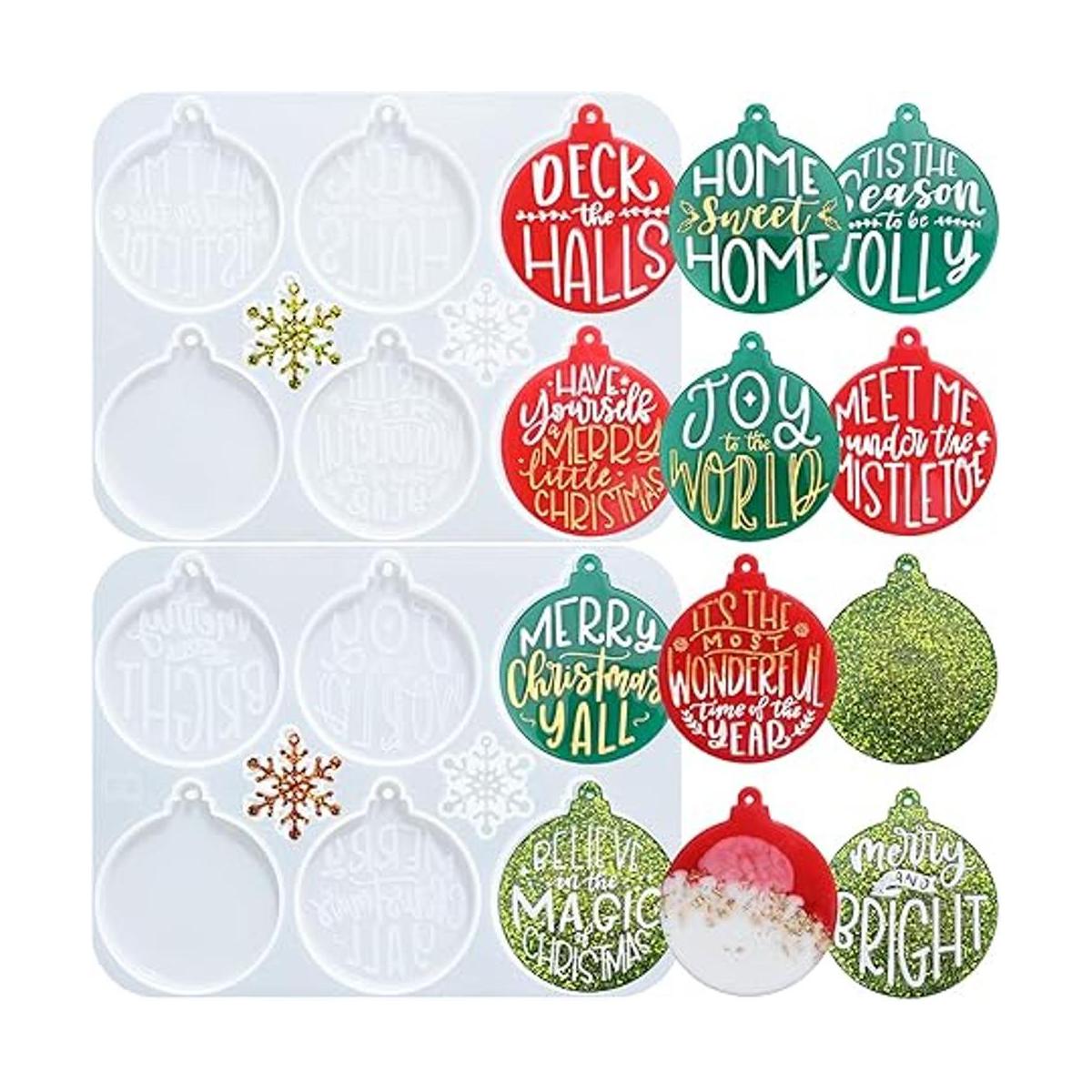 Moldes de resina de Navidad 2 moldes de adornos de