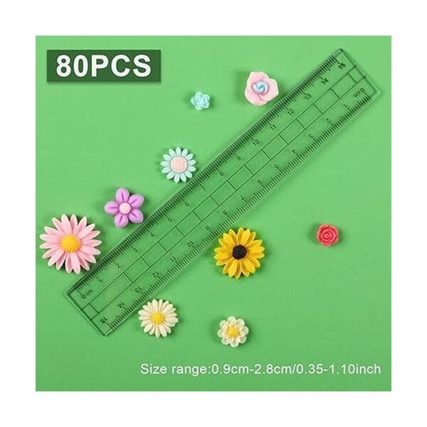 Abalorios de resina de flores para bricolaje 80 cuentas