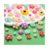 Abalorios de resina de flores para bricolaje 80 cuentas