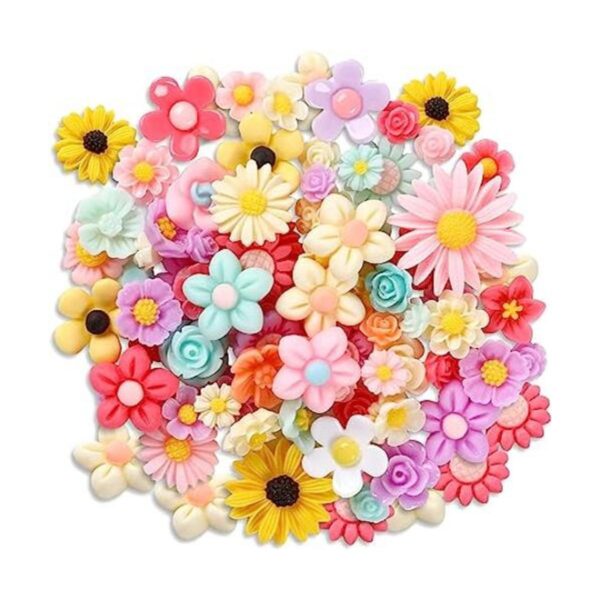 Abalorios de resina de flores para bricolaje 80 cuentas
