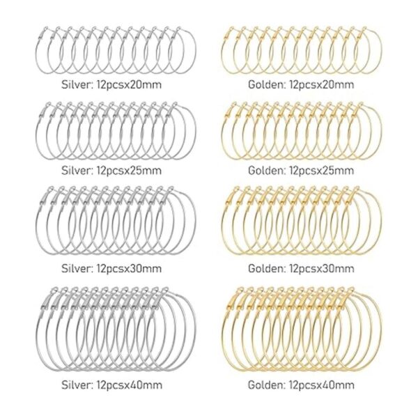 Lusofie 96 aros de aretes para hacer joyas aretes