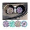 4 piezas de posavasos de automóvil con diseño de mandala