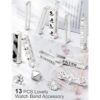 JR.DM 13 dijes plateados para Apple Watch con 10 bucles_2