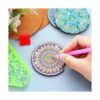 4 piezas de posavasos de automóvil con diseño de mandala