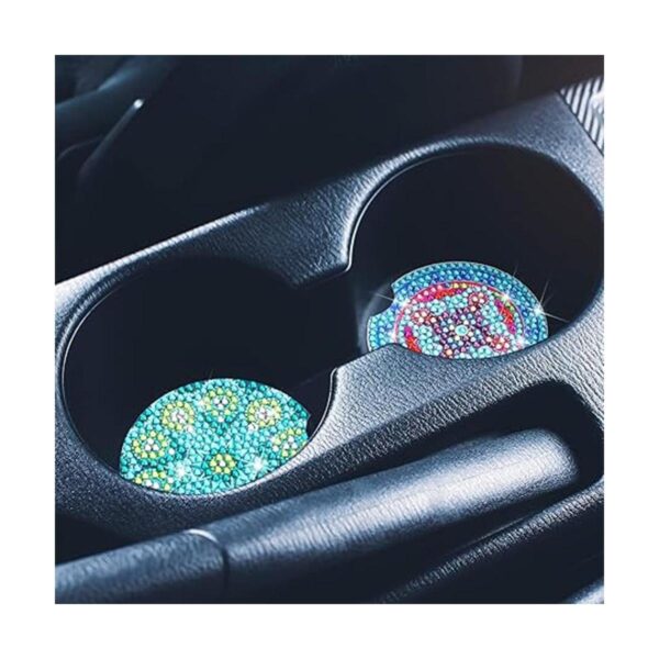 4 piezas de posavasos de automóvil con diseño de mandala