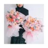 20 hojas de papel de regalo de flores con borde de oro_6