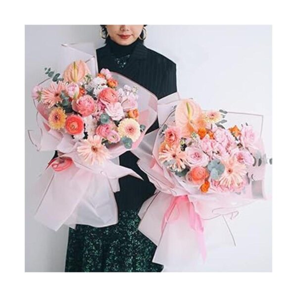 20 hojas de papel de regalo de flores con borde de oro_6