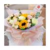 20 hojas de papel de regalo de flores con borde de oro_3