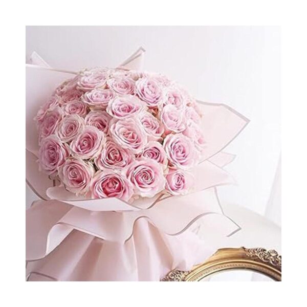 20 hojas de papel de regalo de flores con borde de oro_4
