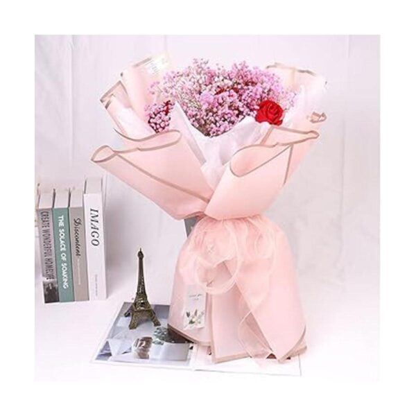 20 hojas de papel de regalo de flores con borde de oro_2