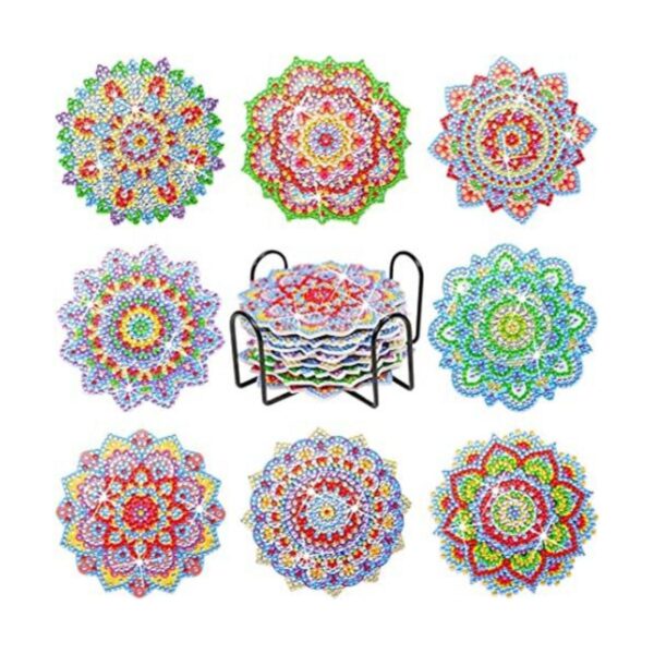 Praise V Do Juego de 8 posavasos de pintura de diamante