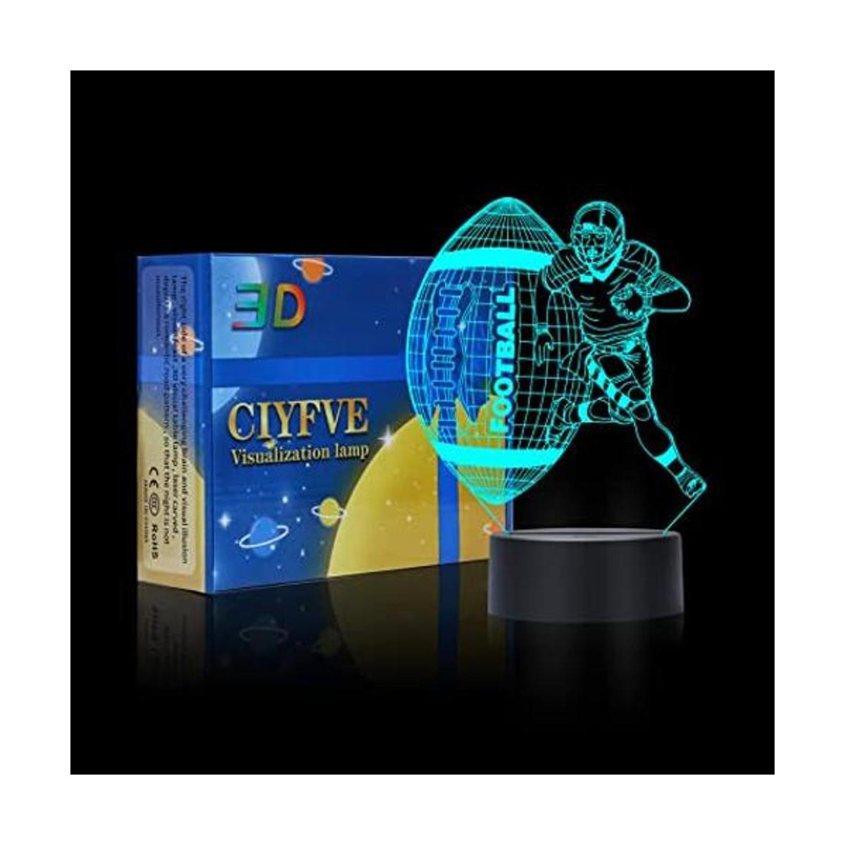 Luz nocturna 3D con control táctil 7 colores de luz