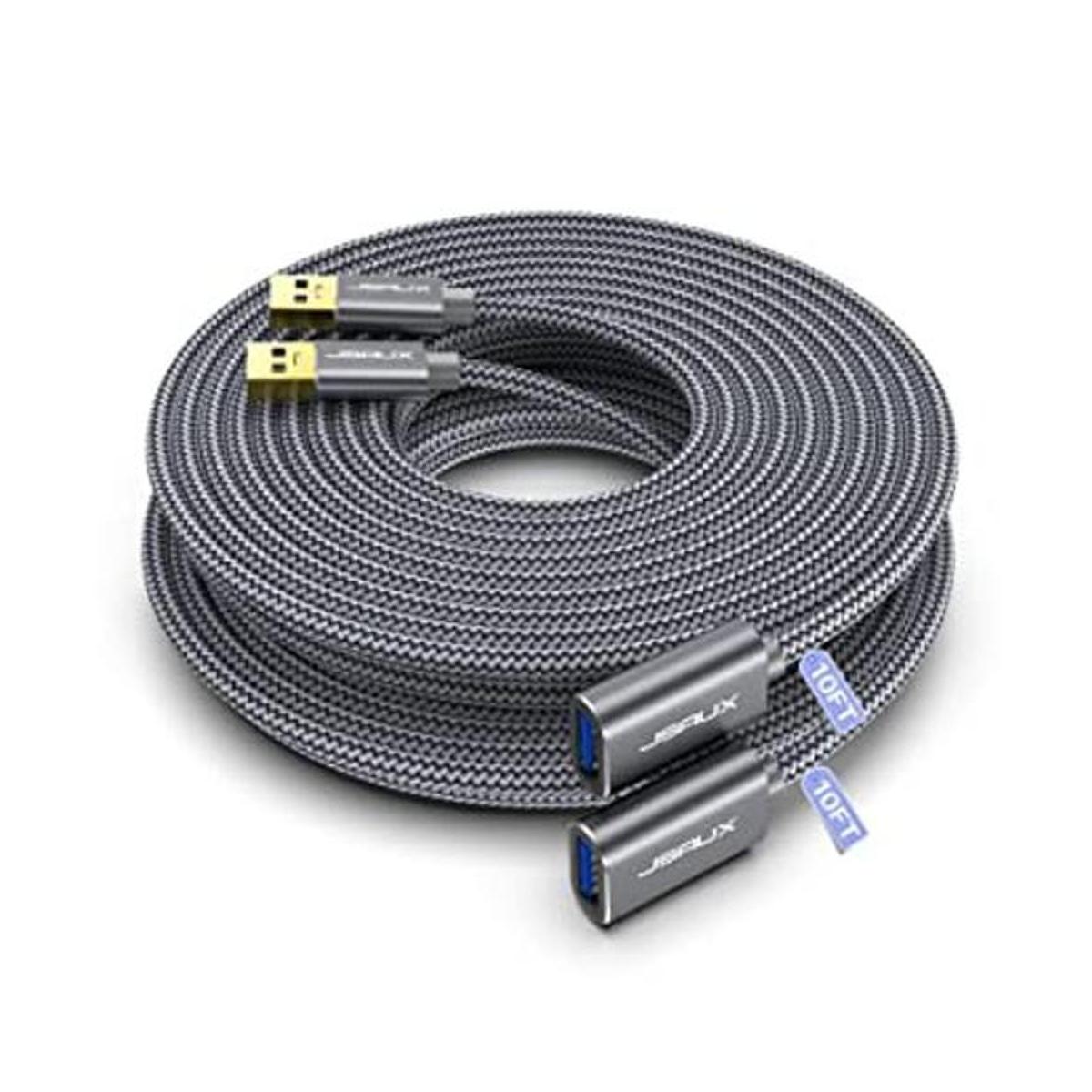 JSAUX Cable de extensión USB 3.0 de 10 pies 10 pies