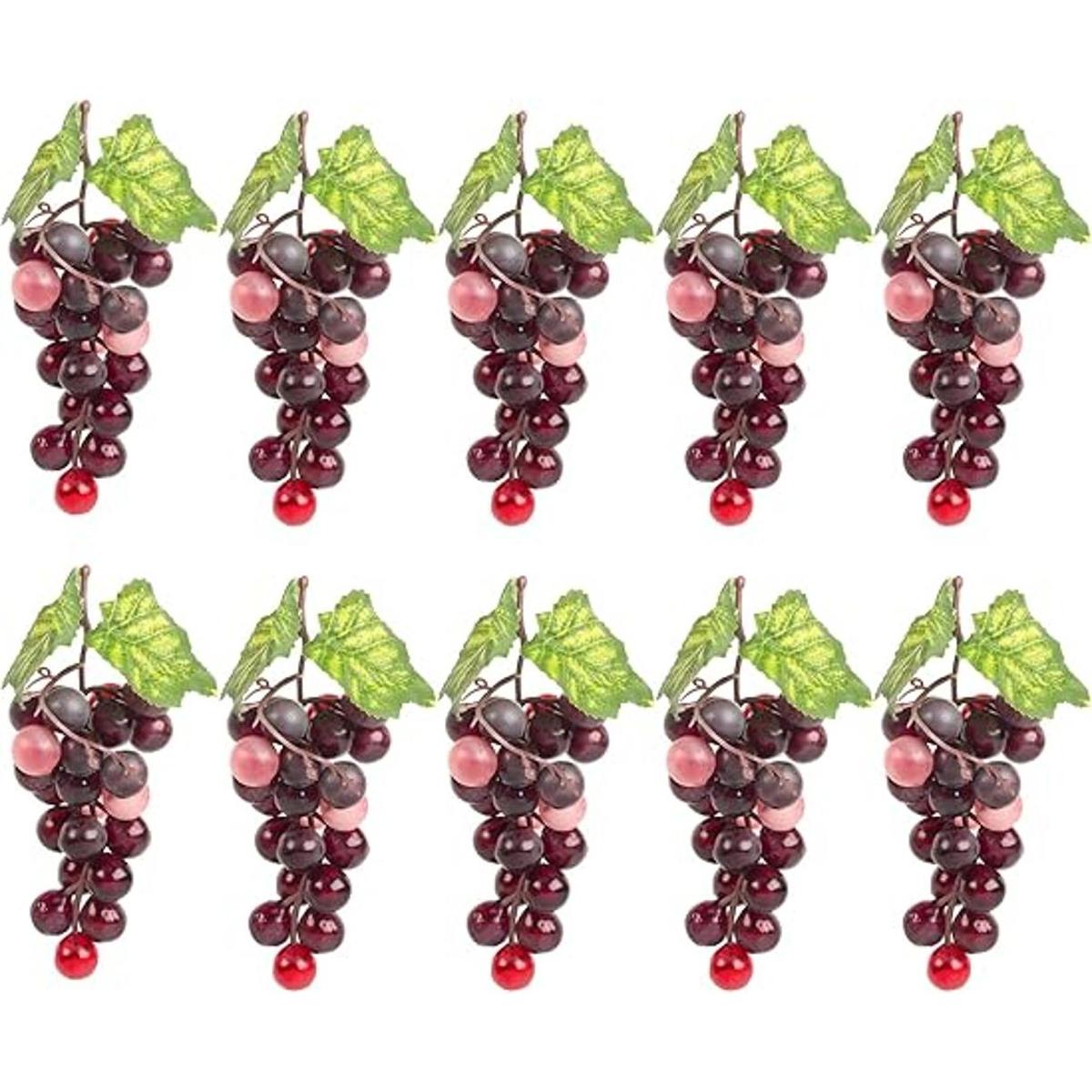 Decoración de uvas artificiales de frutas falsas redondas