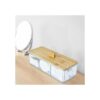 Dispensador cuadrado de soporte Qtip 3 compartimentos