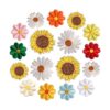 17 parches bordados de girasol para planchar y coser