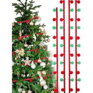 Mini pompones de Navidad de 20 yardas con flecos adornos