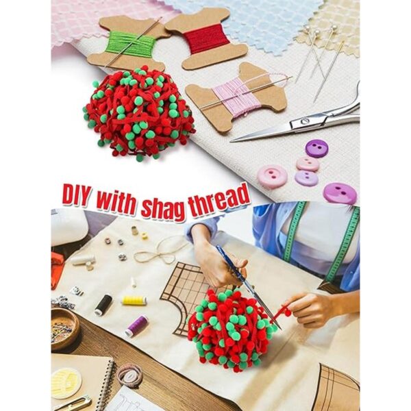 Mini pompones de Navidad de 20 yardas con flecos adornos