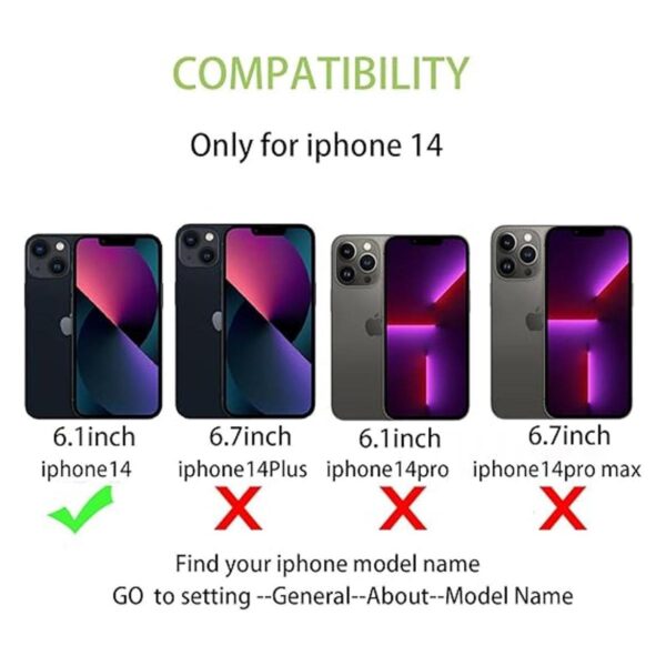 Cavor Funda tipo cartera para iPhone 14 con ranuras para_2