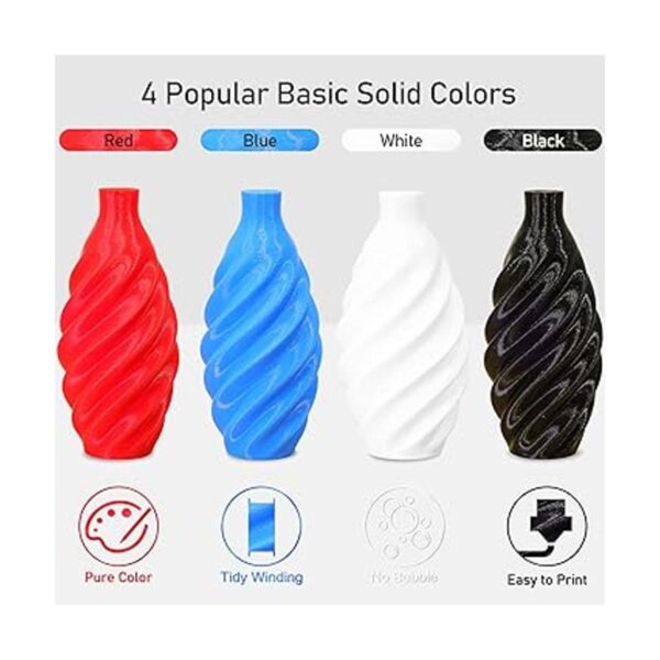 MIKA3D Paquete de 4 colores básicos negro rojo blanco_3