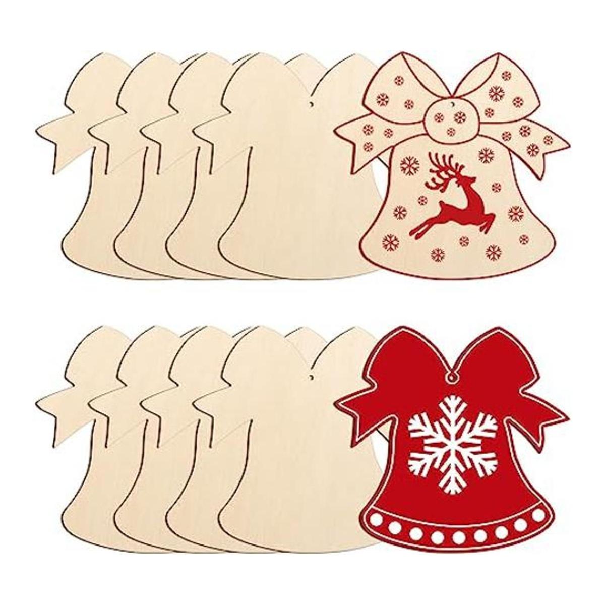 Adornos de Navidad de madera de 7 pulgadas para pintar 10