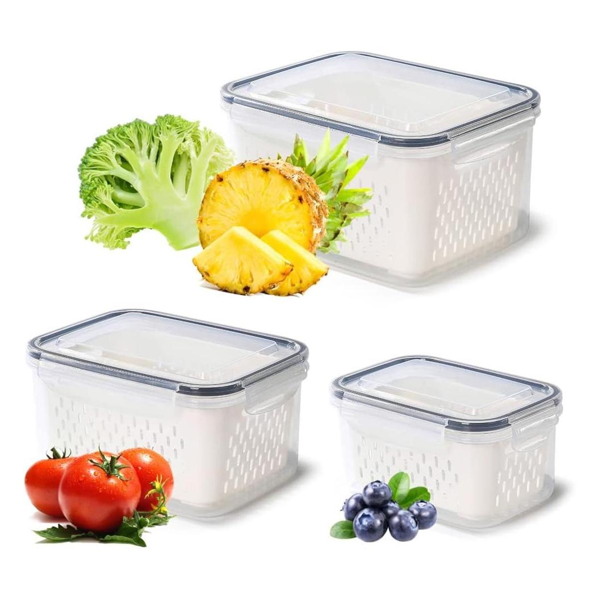 Paquete de 4 recipientes de almacenamiento de frutas