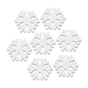 Dzrige 100 calcomanías de madera blanca con copo de nieve_1