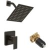 Heable Juego de grifo de ducha de bronce aceitado sistema