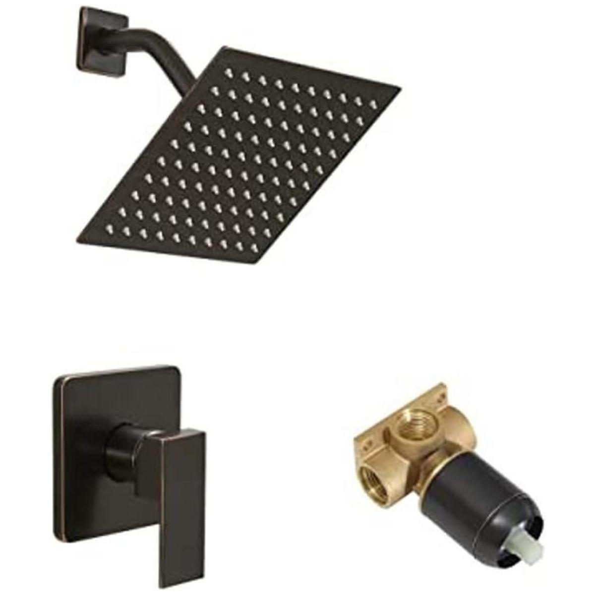 Heable Juego de grifo de ducha de bronce aceitado sistema