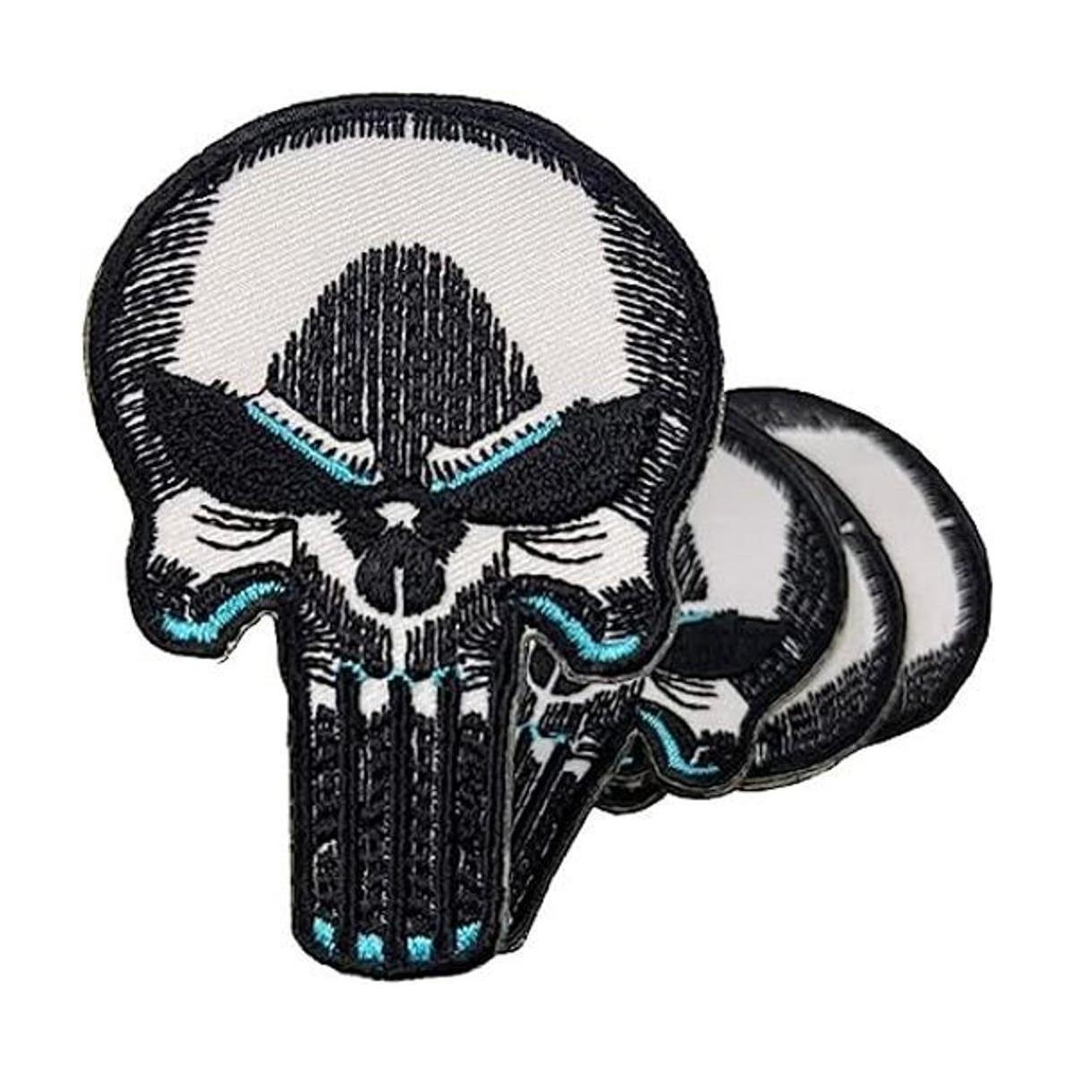 Parche bordado para planchar en forma de calavera parche