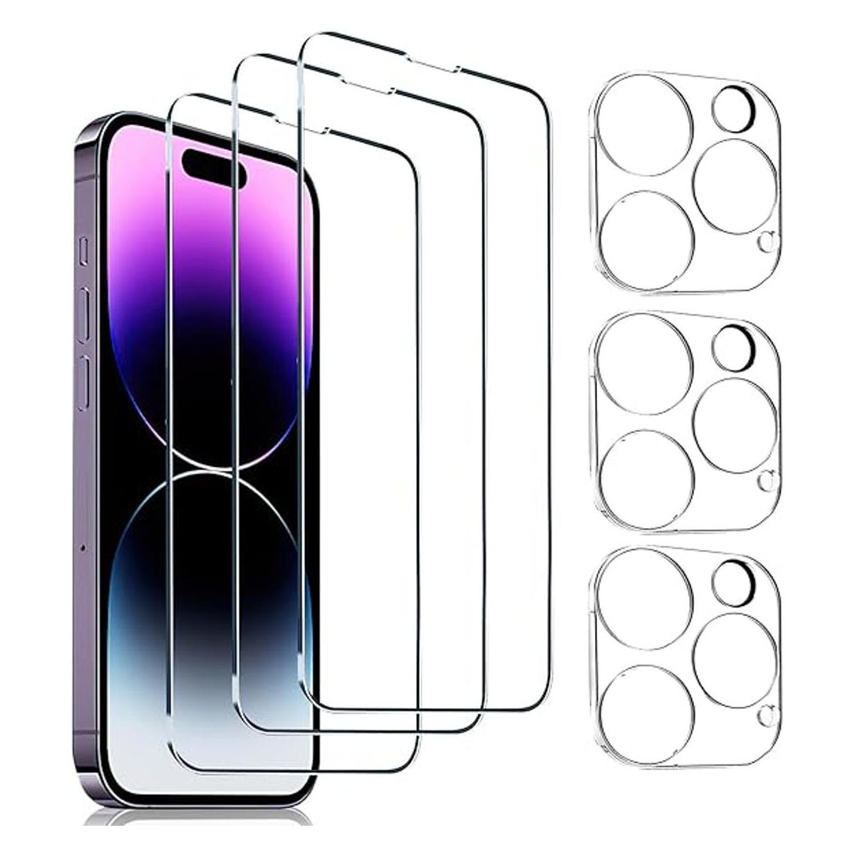 Hlija Paquete de 3 protectores de pantalla de vidrio