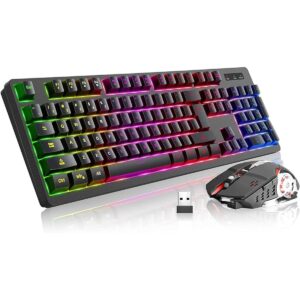 Wireless RGB Gaming Keyboard and Mouse Rechargeable RGB