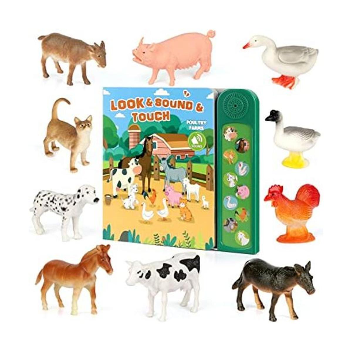Figuras de animales de granja con 10 figuras de animales