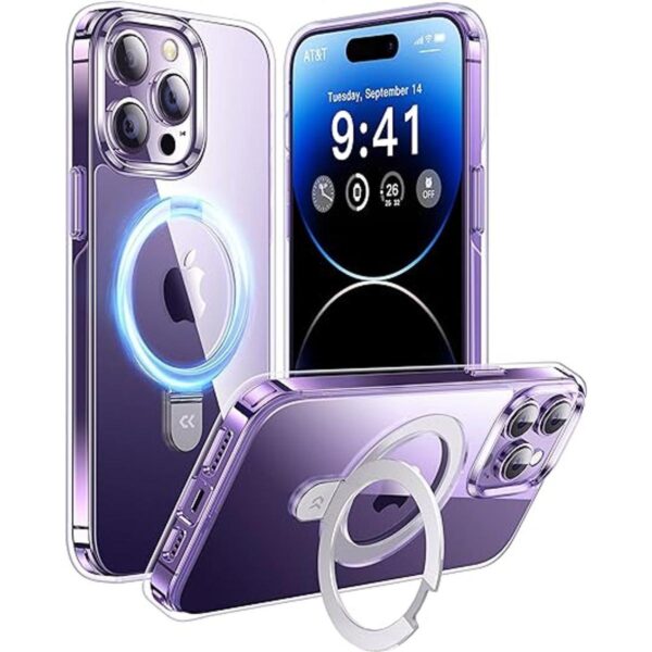 CASEKOO Funda magnética transparente para iPhone 14 Pro_1
