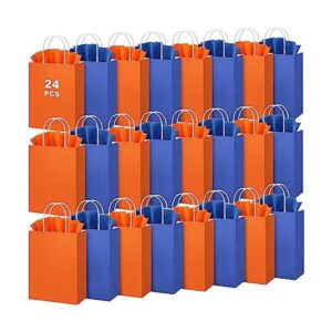 Paquete de 24 bolsas de regalo de papel kraft azul naranja