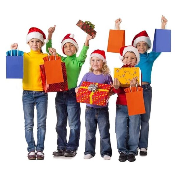 Paquete de 24 bolsas de regalo de papel kraft azul naranja