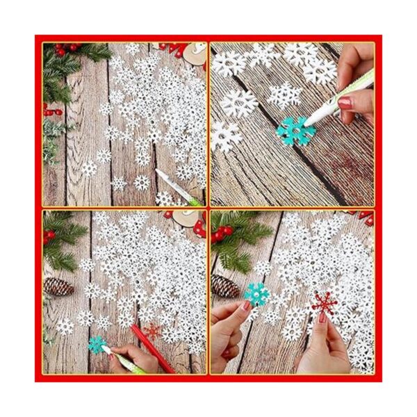 300 piezas de copos de nieve de madera etiquetas de copos_6
