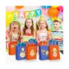 Paquete de 24 bolsas de regalo de papel kraft azul naranja