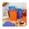 Paquete de 24 bolsas de regalo de papel kraft azul naranja