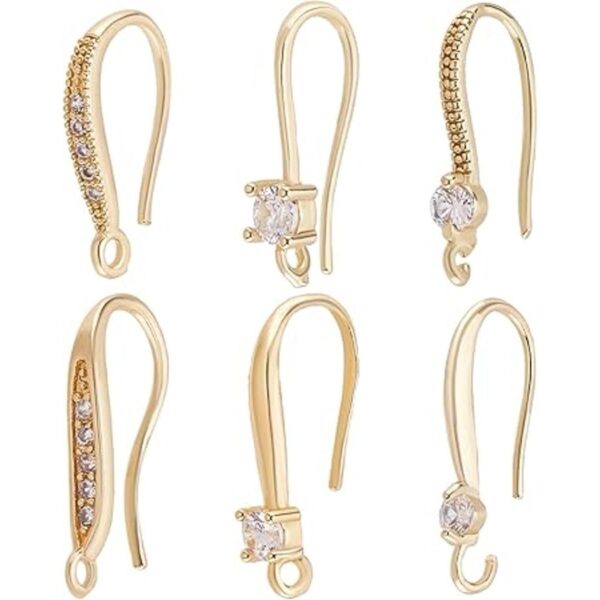 Beebeecraft 24 ganchos para aretes de circonita cúbica de